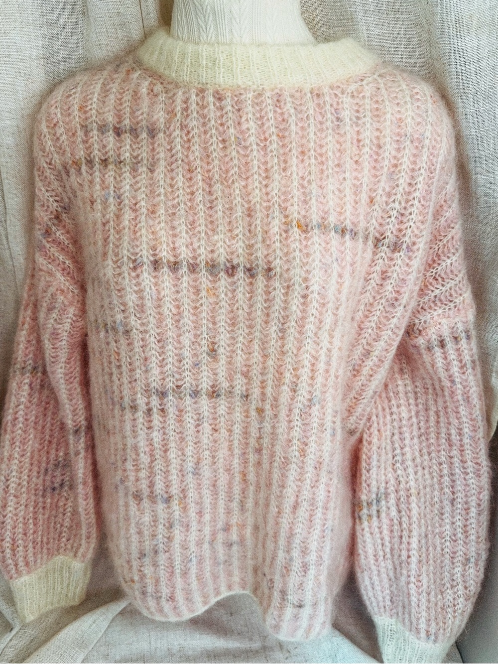 Des Petits Hauts Albertine Mohair Sweater • Ballet Pink Confetti • T0